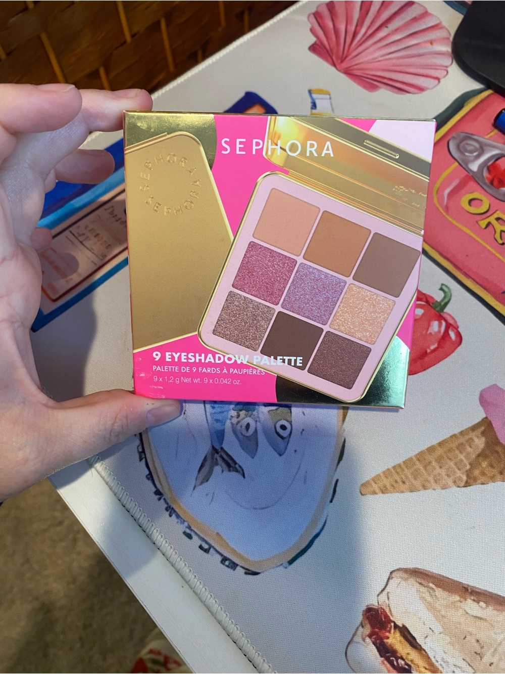 Sephora 9-Pan Eyeshadow Palette — Pink, Gold & Rose Shades